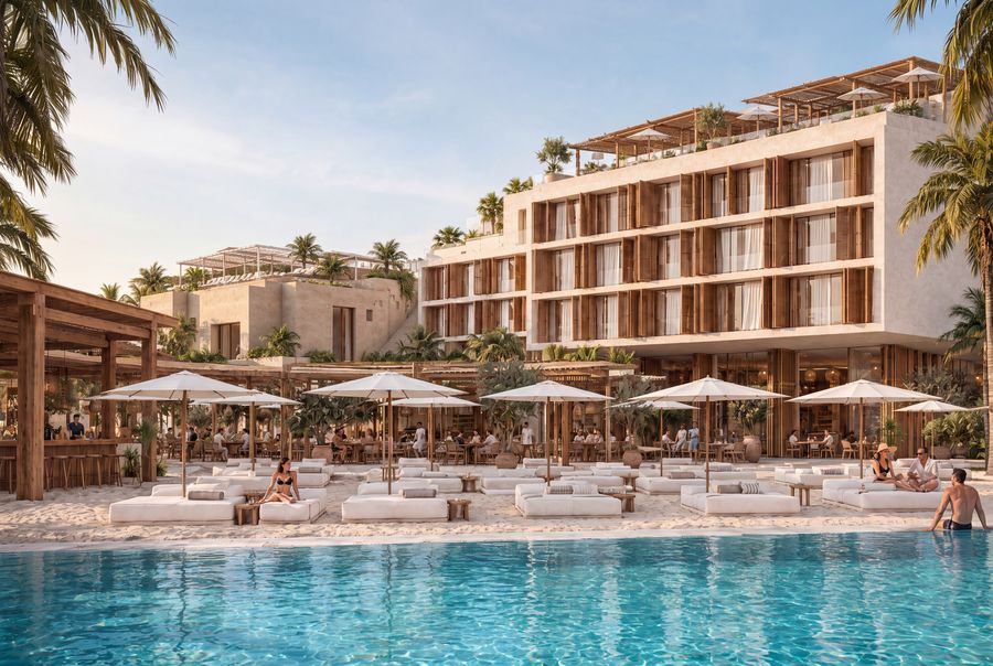Beach club golden, artist's impression