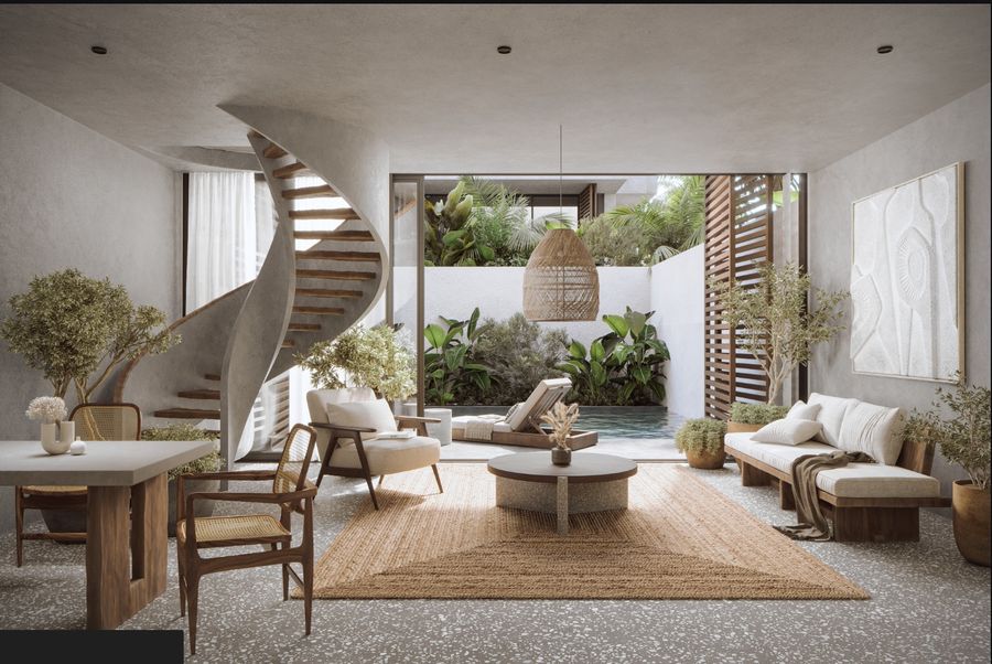 Residences interior living plunge pool, artist's impression