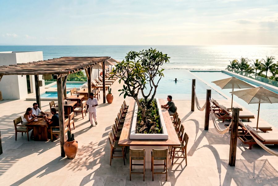 Wellness rooftop cafe, artist's impression